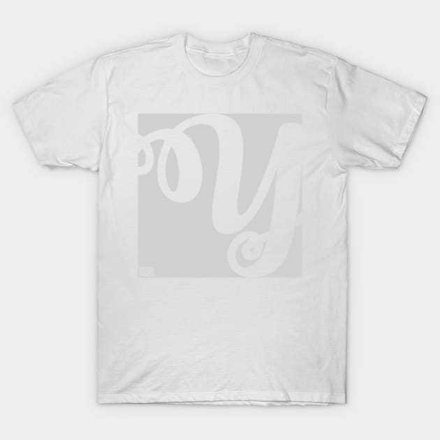 Letter Y Elegant Cursive Calligraphy Initial Monogram T-Shirt by porcodiseno